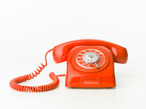 red vintage phone