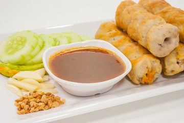 Vietnam cuisine on white background