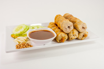 Vietnam cuisine on white background