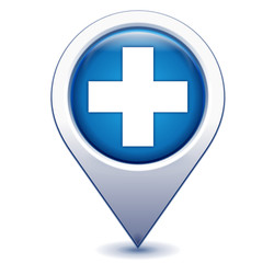 poste de secours sur marqueur géolocalisation bleu