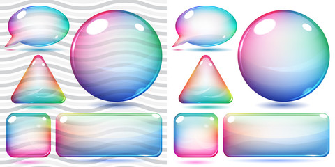 Transparent and opaque multicolor glass shapes