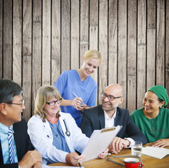 People Doctor Discussion Meeting Smiling Concept