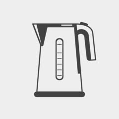 Electric kettle monochrome icon