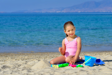 Adorable girl on the beach