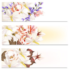 Brochures set with flowers