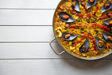 Paella with mussels