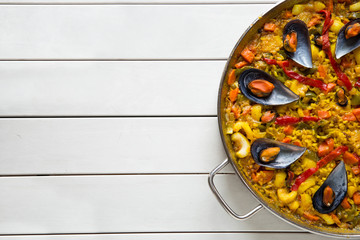 Paella with mussels