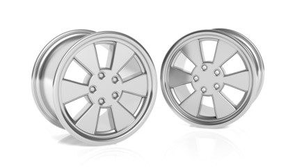 Obraz premium Car aluminum alloy rims, isolated on white background