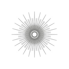 Obraz premium Geometric decoration sun shape, ornament mandala line design