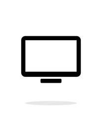 Monitor screen simple icon on white background.