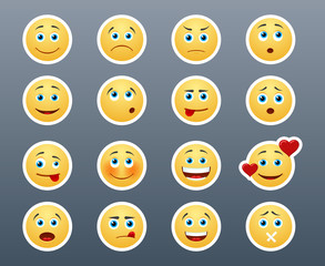Different emotions smileys