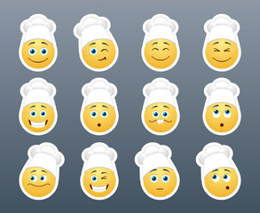 Smileys in white caps