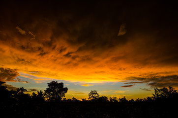 Clouds and sky silhouette