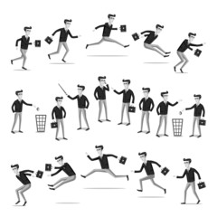 business flat web infographic vector grey men people