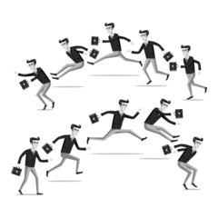 business flat web infographic vector grey men people