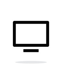 Flatscreen TV simple icon on white background.