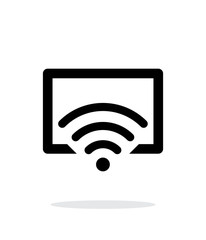 Remote control TV simple icon on white background.