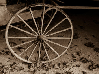 Fototapeta na wymiar Sepia Cart Wheel