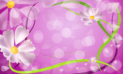 Fons vector circles and flowers