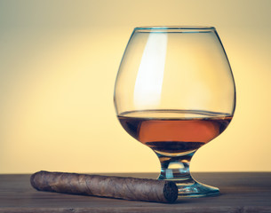 Cigar, whiskey