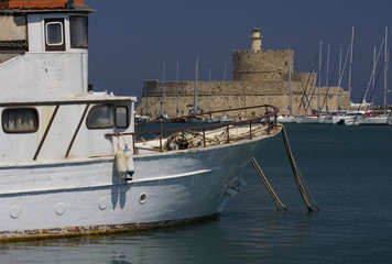 Greece, the ship in port.