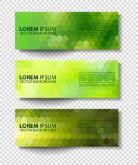 Obraz premium eco set of green environmental vector banners