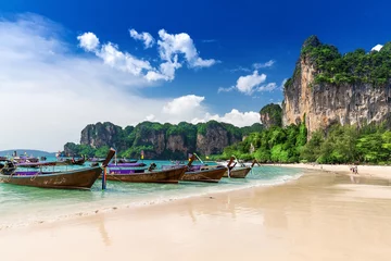 Photo sur Plexiglas Railay Beach, Krabi, Thaïlande Plage de Railay à Krabi en Thaïlande. Asie