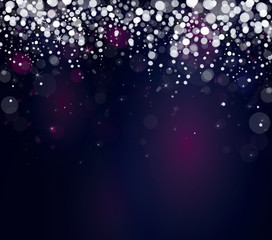 Vector  snowfall on sky background.