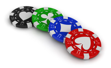 chips of casino (clipping path included)