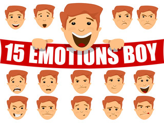 Emotions on the boy face