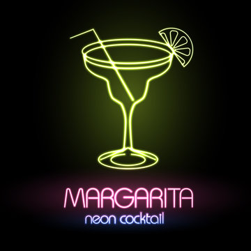 Neon sign. Cocktail