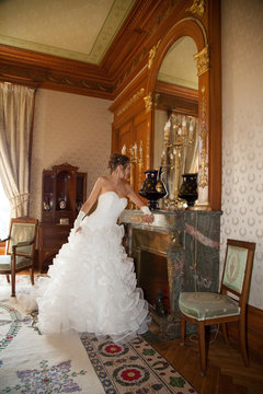 Nice and Beautiful bride in luxury hotel