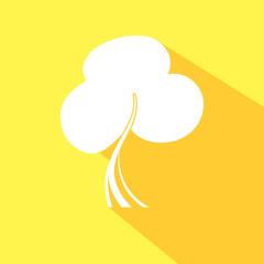 Tree flat icon with long shadow effect in stylish colors of web