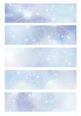 Blue  glitter banners, illustration.