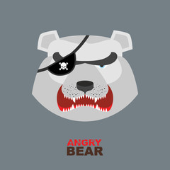 Polar Bear head. Angry bear logo  Hockey emblem