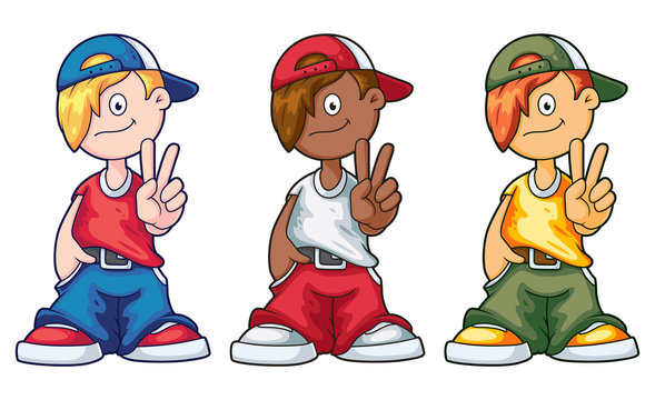 Hip Hop Cartoon Boy Set