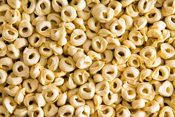 Background texture of Italian tortellini pasta