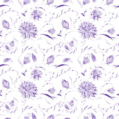 Purple Watercolor Floral Pattern