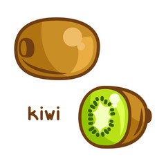 Stylized illustration of fresh kiwi on white background