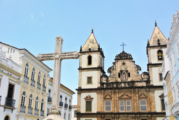 Naklejka na ściany i meble Kirche und Kreuz in Pelourinho