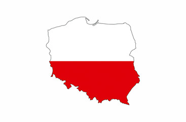 poland flag map
