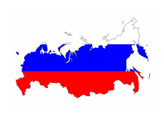 russia flag map