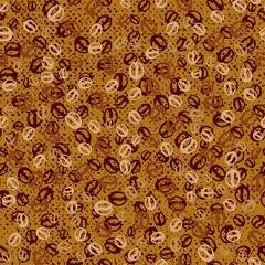 Vector background with coffee beans. Coffee seamless pattern