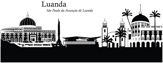 Vector illustration of the skyline / cityscape of Luanda, Angol