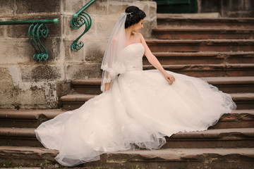 Wedding couple walking