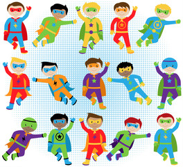 Set of Boy Superheroes in Vector Format - 81725573