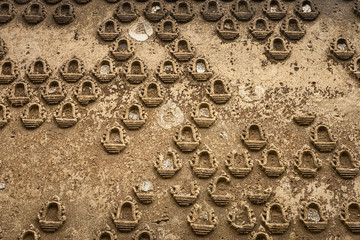 Ancient temple wall at Muang Badan,Kanchanaburi,  Thailand.