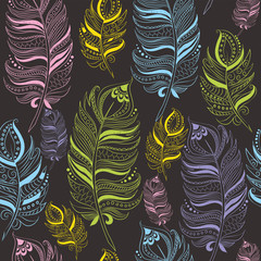 Fototapeta na wymiar Background texture with colorful feathers