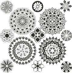 A set of of big and small mandalas