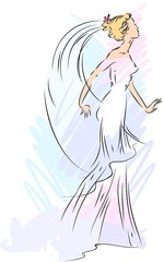 Sketch of bride